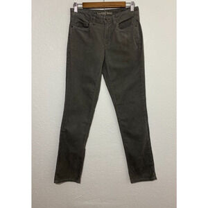 Lands' End Size 2 Gray Corduroy Pants Mid Rise Straight Leg Cotton Blend Casual